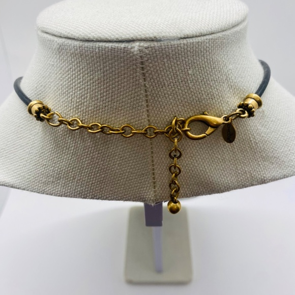 Chico's Bronze and Blue Swarovski Crystal Medallion Necklace - Picture 5 of 6